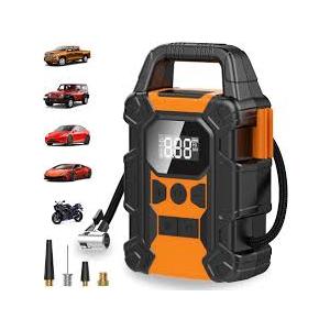 Portable Tire Inflator Air Compressor,150 PSI Heavy Duty Cordless Air Pump for Car Tires, 4X Faster Inflation Battery Operated Car Tire Pump for Big Cars, Motorcycles, Bikes