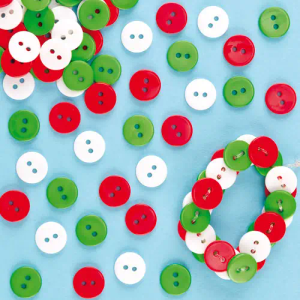 Christmas Craft Buttons Mixed Red Green White Button for Crafts One Size Button Green Red White in Bulk