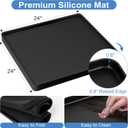 Mini Fridge Stand with Silicone Mat, Adjustable Height 4.1-5.1" Washer and Dryer Stand Base with 24"x24" Silicone Drip Tray Mini Refrigerator Stand Base for Furniture Portable Appliance Pedestal Black