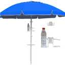 Colorsoul Portable Beach Umbrella with Sand Anchor, Large Beach Umbrellas for Sand Heavy Duty Wind Portable, Push Button Tilt and Air Vent UPF 50+ Protection