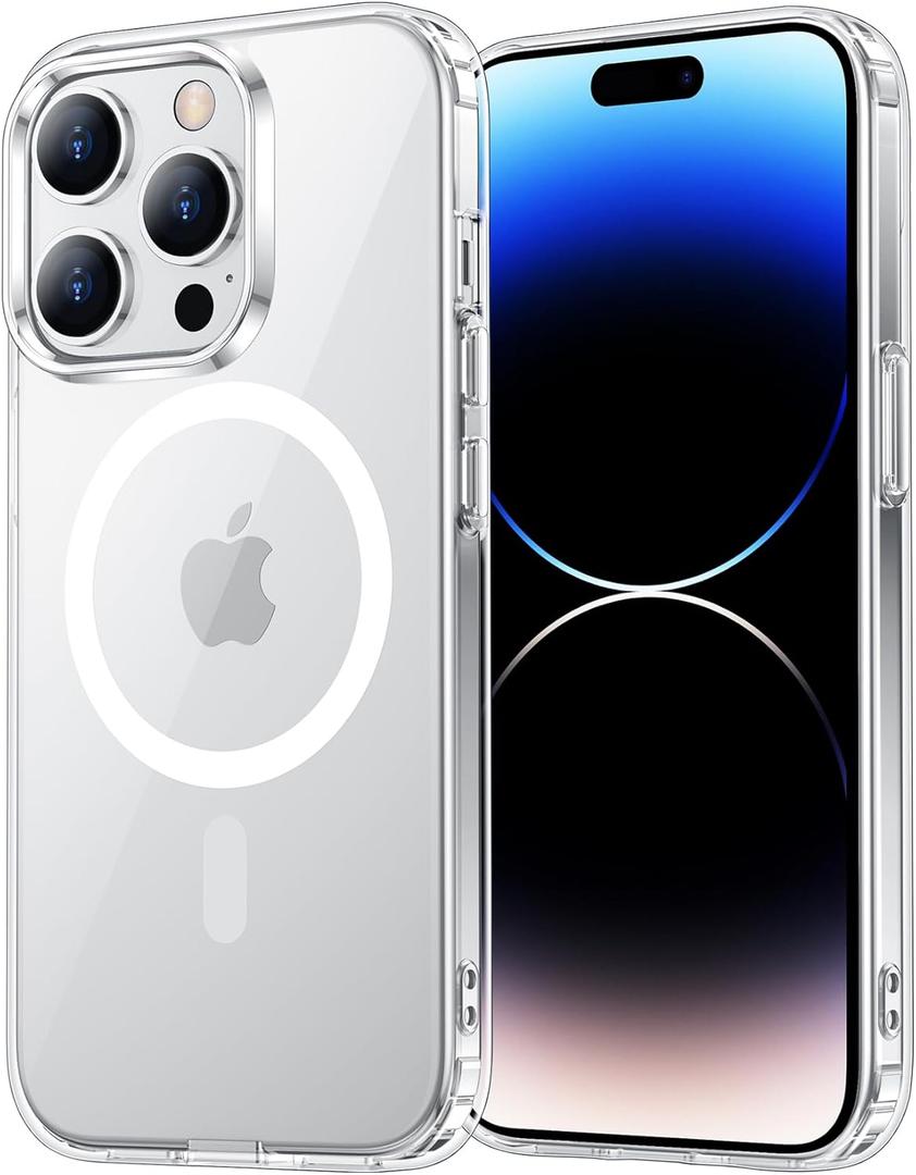 Temdan for iPhone 14 Pro Case Clear, [Compatible with Magsafe][Anti-Yellowing][Military-Grade Protection] Shockproof Slim Phone Case for iPhone 14 Pro 6.1 inch, Clear