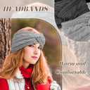Chalier Warm Winter Headbands for Women Cable Crochet Turban Ear Warmer Headband with Plush (Beige/Light Grey/Pink/Black)