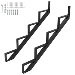 Steel Stair Step Riser 2 Pack, 4-Step Steel Stair Stringer, One Step Stair Stringer for Outdoor Steps and Outdoor Stairs