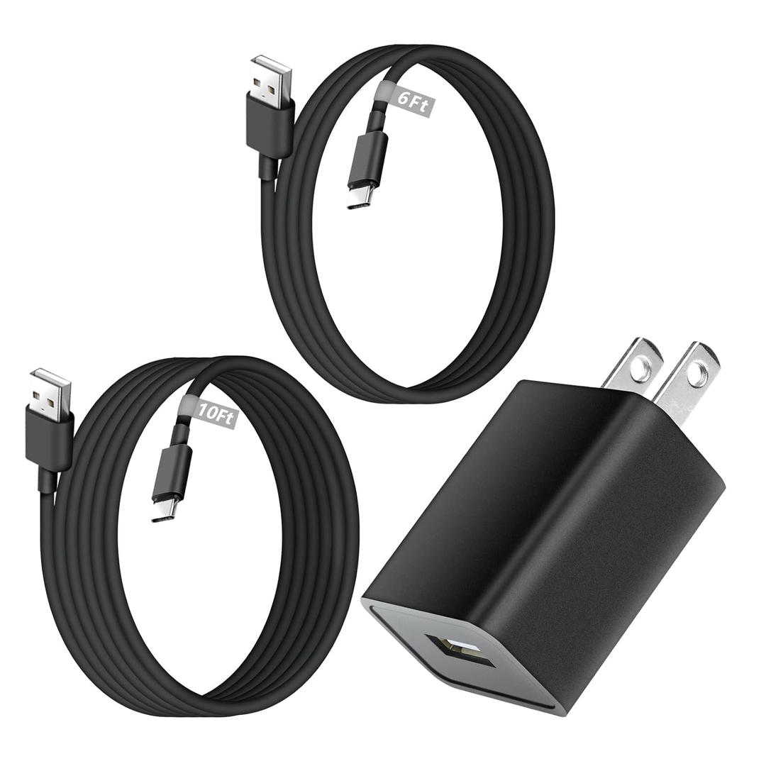 Charger for Kindle Fire Tablets with 6FT&10FT USB C Cord Fit for Fire HD 7 8 10 Plus/Kids/Kids Pro, Amazon Fire Max 11(13th-2023 Release), Kindle Paperwhite 11th 12th, Kindle Scribe