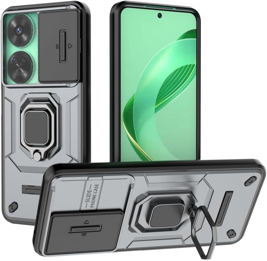 Compatible with Huawei nova 12 SE Bracket Shell,with Slide Camera Lens Cover Compatible with Huawei nova 11 SE 4G BON-AL00 / Nova 12 SE BNE-LX1 Case Grey