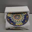 vancasso Salad Plates Set of 6-8.5 Inch Ceramic Dessert Plate, Small Dinner Plate Set, Microwave, Oven and Dishwasher Safe, Colorful Bohemian Style Dishes for Kitchen