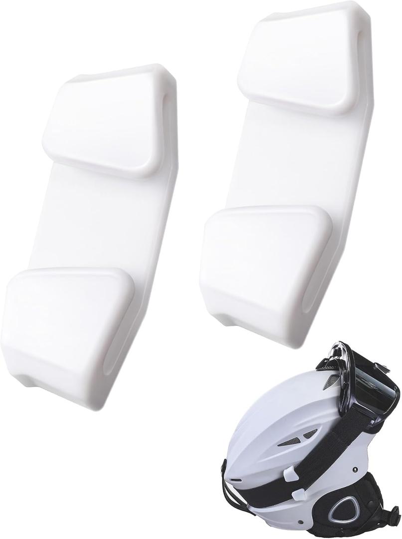 Feekoon 2 Pack Goggle Clip, Ski Helmet Goggle Clip Replacement, Ski Goggles Retention System, Winter Sports Accessories (White)