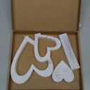 Valentines Day Decor, 2Pcs Rustic White Laser-Cut Hollow Distressed Heart Shape Wooden Table Centerpieces Decorations, Farmhouse Galentines Decorations for Home Office Mantel Family Gifts