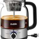 Oudim Drip Coffee Maker by Spraying Method, 1.2L Capacity, 600W Power, BPA-Free, Glass Stainless Steel Tea and Coffee Brew Kettle, Electric Kettle with Keep Warm