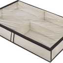 Whitmor 4 Section Underbed Boot Bag, White, Black