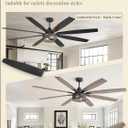 Fanbulous Farmhouse Ceiling Fans with Lights and Remote, 72 Inch Grey Industrial Caged Ceiling Fans for Bedroom Living Room Kitchen, 6 Speed Reversible Quiet DC Motor, Dual Finish 8 Blades