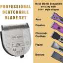 [2 Pack] 5-in-1 Replacement Clipper Blade, Detachable & Adjustable Dog Grooming Blade Compatible with Wahl Arco, Bravura, Chromado, Creativa, Figura, Motion & SuperGroom (Silver)
