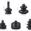 JOJUNO Black Bud Vases, Small Ceramic Vase Set of 5, Mini Pottery Vases for Flowers, Decorative Vases for Home Modern Decor, Boho Decor, Chic Vases for Living Room Dining Table Shelves