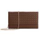 U+U Crossbody Bags for Women, Small Leather Bag with Removable Chain, Card Slots & Phone Pocket - Lightweight Purse Wallet (Brown)