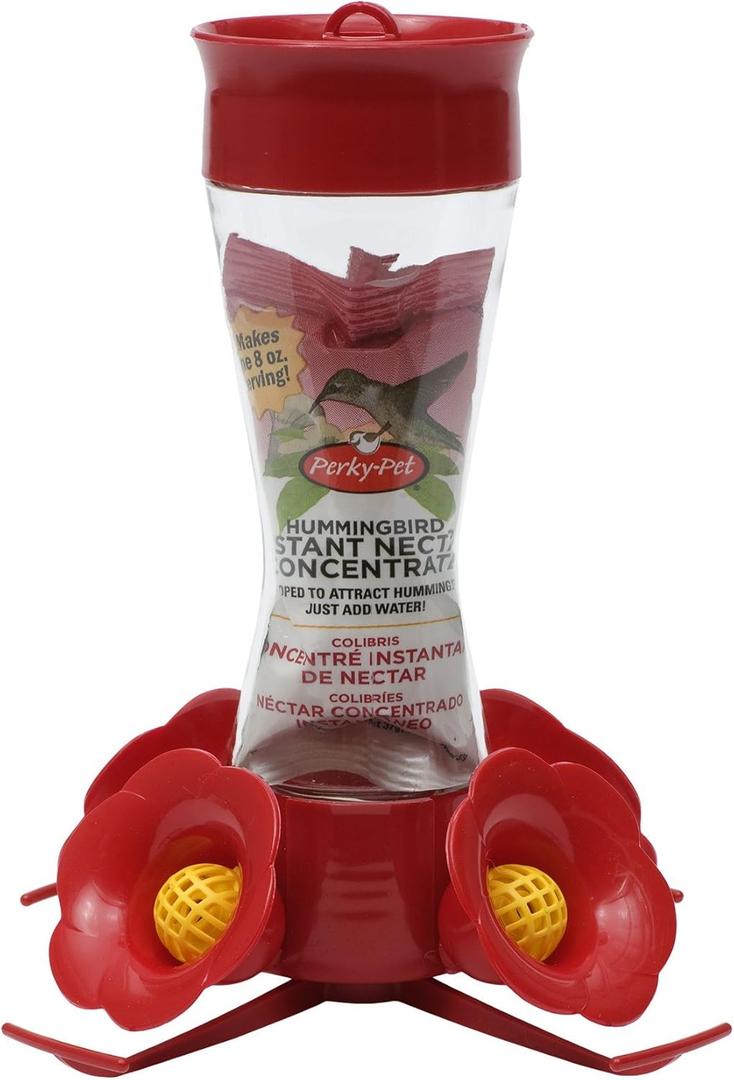 Perky Pet 203CPBN 8 Oz Clear Glass Hummingbird Feeder