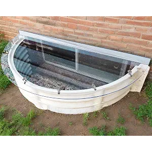 SANDALIM Clear Window Well Covers Outside 40" X 17", Heavy Duty Polycarbonate Basement/Egress Window Well Cover, UV Resistant, Tear-Resistant, Waterproof, Windproof (Only Cover)