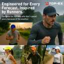 TOP-EX Oversize Baseball Cap Waterproof Running Hat for Extra Large Heads Men (Black)