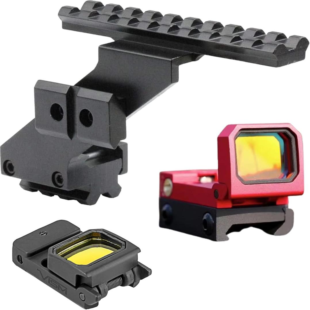 Gotical Combo of 2 - Pistol Hand Guns Picatinny Rail Mount Accessories with Micro Red Dot Sight
