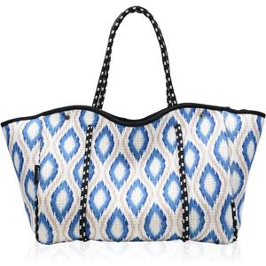 Neoprene Tote Bag for Women, Large Travel Beach Bag with Detachable Pouch, Stylish Lightweight Everyday Carryall, Medium
