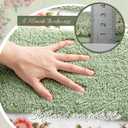 3 x Drydiet 3 Pcs Rose Flowers Bathroom Rugs Set Coquette Room Decor Floral Bath Mat U Shaped Toilet Rug Non Slip Absorbent Floral Bath Carpet (Green)