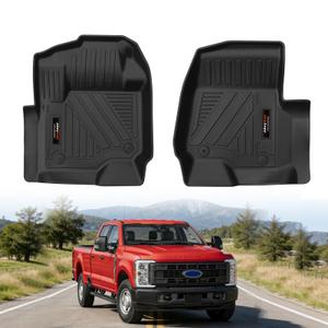 Custom Fit for 2017-2026 Ford F-250 F-350 F-450 SuperCrew/Supercab Floor Mats Accessories Front Liner 2 Pcs TPE All Weather (for 17-26 Ford F250 F350 F450 SuperCrew/Supercab)