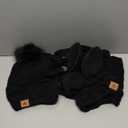 Winter Hat Scarf Gloves and Ear Warmer, Warm Knit Beanie Hat Touch Screen Gloves Set Winter Gifts Neck Scarves for Women (Black)