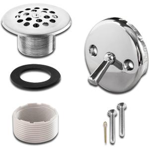 Trip Lever Bathtub Drain and Overflow Faceplate Trim Kit with Two Matching Screws, Easy to Install, Plated Chrome