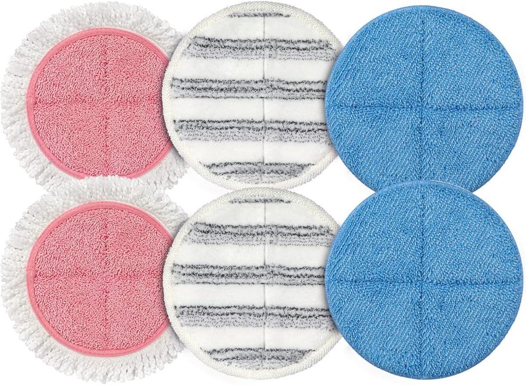 OGORI 6 Pack Replacement Electric Mop Pads, Scrubbing,Cleaning & Waxing Pads