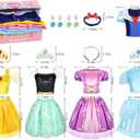 LIMIROLER Princess Dress Up Clothes for Little Girl Role Play Costume Gift Set Princess Dress Up Toys for Toddler Girls