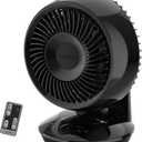 Lasko Whirlwind EcoQuiet Orbital Motion Air Circulator with DC Motor, 12 Speeds, Timer, Dark Mode, Remote Control for Small and Medium Sized Rooms, Black, A12668