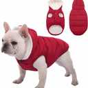 Fleece Hoodie, Windproof Waterproof Coat, Winter Warm Jacket, Cold Weather Pet Apparel Clothes Vest for Small Medium Large Dogs (XL, Red)