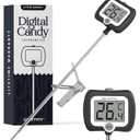 Digital Candy Thermometer with Pot Clip, Instant Read Kitchen Thermometer for Cooking, Baking, and Candy Making  10" Stainless Steel Probe, LCD Display, Essential Baking Tool (Black)