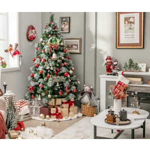 6 FT Pre-Lit Artificial Christmas Tree Hinged