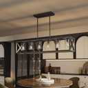 Farmhouse Dining Room Light Fixture - 6 Light Kitchen Island Lighting with Adjustable Height & Thickened Metal Dining Room Light Fixture Over TableChandeliers for Dining Room&Kitchen Island