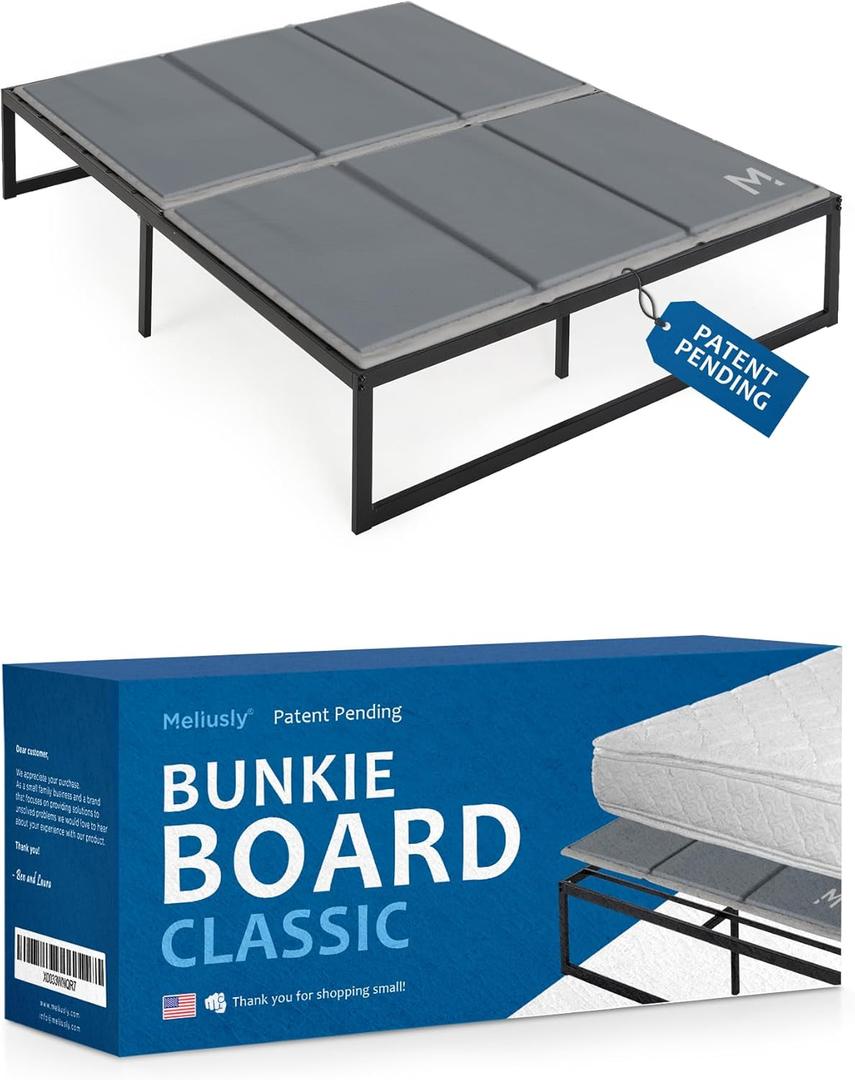 Meliusly Premium 10mm Bunkie Board Queen Size (60x80'') Patent Pending Low Profile Bed Board Design - Breathable, Noise Minimizing, Moisture Resistant Bunkieboards, Low Profile Bed Support (Queen (60x80''))