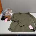 3 Pack Women's Nursing Tops Breastfeeding Shirts Long Sleeve Maternity Ribbed Sweaters with Hidden Zipper (Black, Coffee, Army Green), Medium