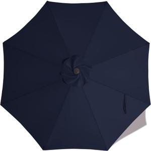 ABCCANOPY 9ft Outdoor Umbrella Replacement Top Suit 8 Ribs (Navy Blue)
