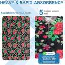 OUTCREATOR Washable Bed Pads 34" x 76" (Pack of 2), Incontinence Mattress Protector, Anti-Slip Waterproof Underpads for Adults Kids Elderly Pets, Absorbency & Reusable Bedwetting Pads (Red Flower)