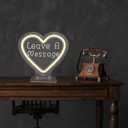 Leave a Message Neon Sign With Holder Base, Neon Guestbook Table Sign for Wedding Shop Business Desk Decor Reception Welcome Dimmable Led Sign, Warm White USB Neon Light Sign, Small
