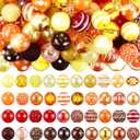 Huquary 100 Pcs 20mm Rhinestone Bubblegum Beads for Pens Mixed Crystal Resin Chunky Beads for DIY Craft Keychain Necklace Bracelet Jewelry Making (Autumn Color)
