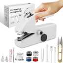 Handheld Sewing Machine Cordless Portable Mini Handheld Sewer, Pocket Sewing Machine for Quick Repairs, Handy Stitch, Travel Stitch Sew Quick, Home & DIY Fabric (Black-White)