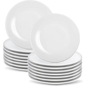16 Pcs Porcelain Dessert Plates,6 inch White Appetizer Plates,Round Small White Plates,Small Plates for Appetizers,Ceramic Dessert Plate for Cake Snacks,Microwave Oven and Dishwasher Safe