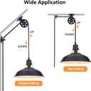 Lomoky Plug in Pendant Light, Hanging Lamp with Black Barn Pendant Lighting with 14.76ft Cord On/Off Switch, Adjustable Pulley Hanging Pendant Lighting for Kitchen Bedroom Restaurant 2 Pack