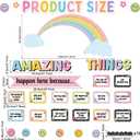 3 x Pastel Rainbow Amazing Things Happen Here Bulletin Board Set Composition Notebook Classroom Decor Motivational Saying Cutouts for Back to School Teacher Supplies Classroom Chalkboard Wall Door Decor
