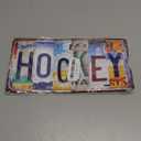 Hockey Metal Sign Wall Decor Vintage Sports Posters Gifts for Men Ice Hockey License Plate Wall Art Room Decor Sport Tin Signs Hockeys Party Decorations for Boys Bedroom Accessories 12x6 Inch