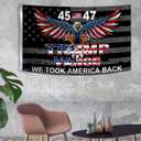 Trump 45th 47th President Flag Trump Vance Won Took America Back Flag for Yard Bedroom Garden Car Outdoor Decor with 2 Brass Grommets (black)