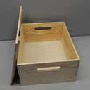 Spiareal Wooden Storage Box 15 x 12 x 7 Inches Pine Wood Decorative Crate Box with Hand Holes and Lid Plain Unpainted Wooden Storage Bins for Home Decor Wine Tool Kitchen Arts Crafts