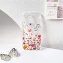 NITITOP Compatible with iPhone 11 Pro Max Case Clear Cute Lovely Vintage Floral Flowers Pattern for Girls Women Soft TPU Transparent Shockproof Protective Phone Cover - Plant2