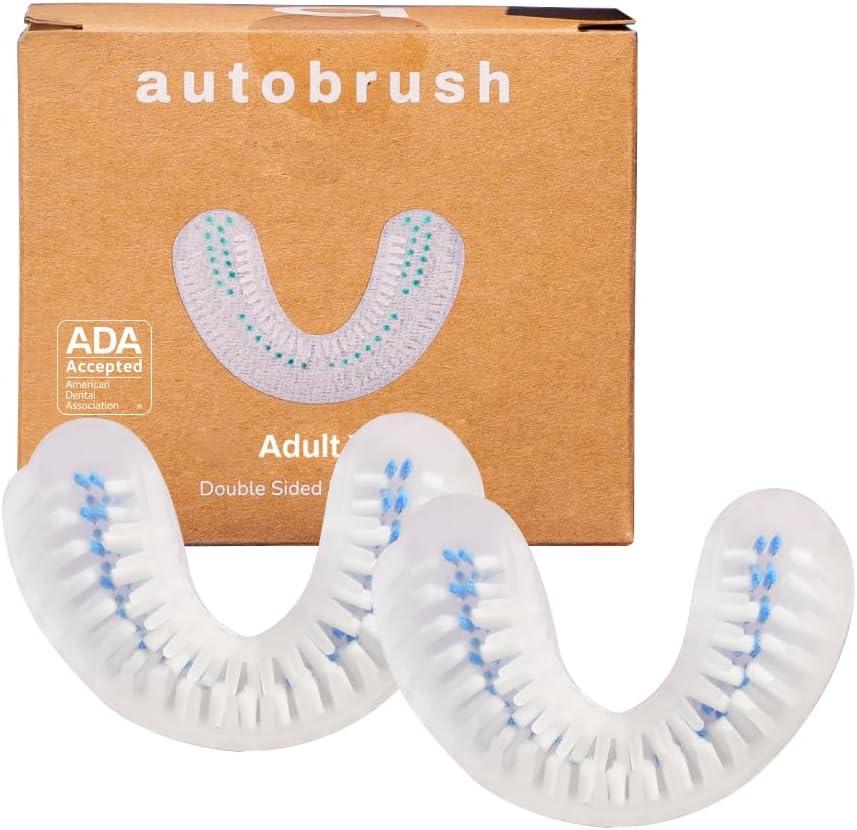 autobrush Double Sided Brush Head Replacement with Nylon bristles, Adults (Small, Pack of 2)