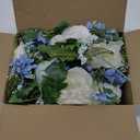 Lvydec 2 Pack Artificial Peony Flower Garland - 6ft Silk Peony Red Flower Garland Arch Flower Vine for Wedding Party Table Decoration(Blue and White)